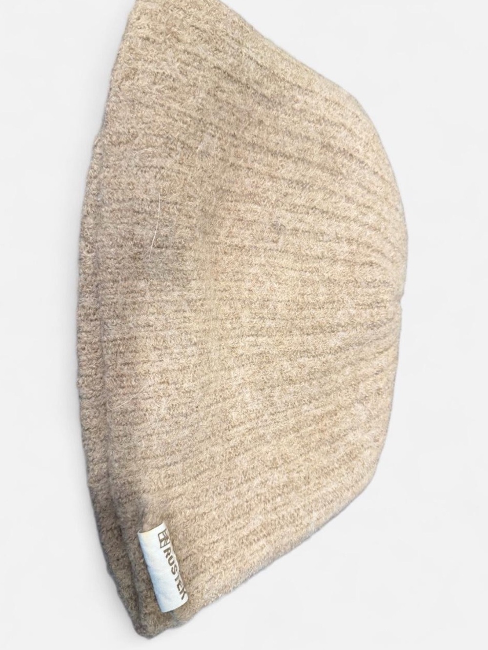 Women’s Beige Knit Wool Beanie Hat - Sauna Cap